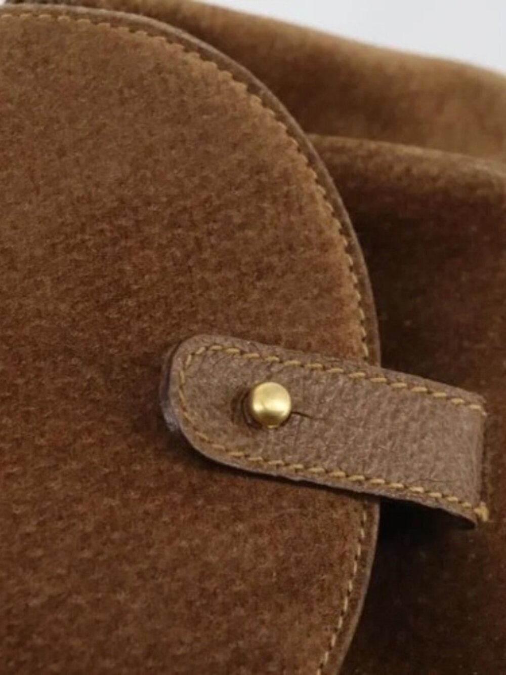 GUCCI Bamboo Backpack Suede Brown Gold 003 - Picture 10 of 16